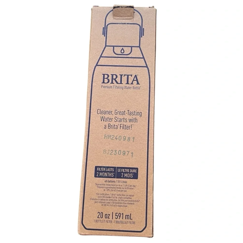 Brita 20 Ounce Stainless Steel Water Bottle NO FILTER INCLUDED
